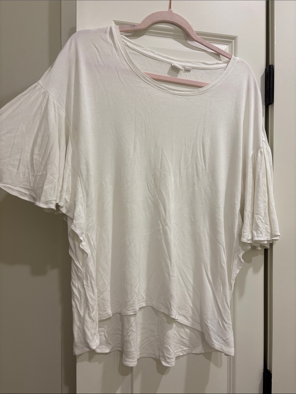 GAP White Flutter Sleeve Short-Sleeve Tee